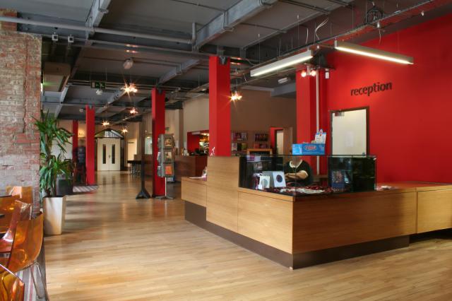 Darlington Arts Centre, reception, restaurant and theatre foyer 